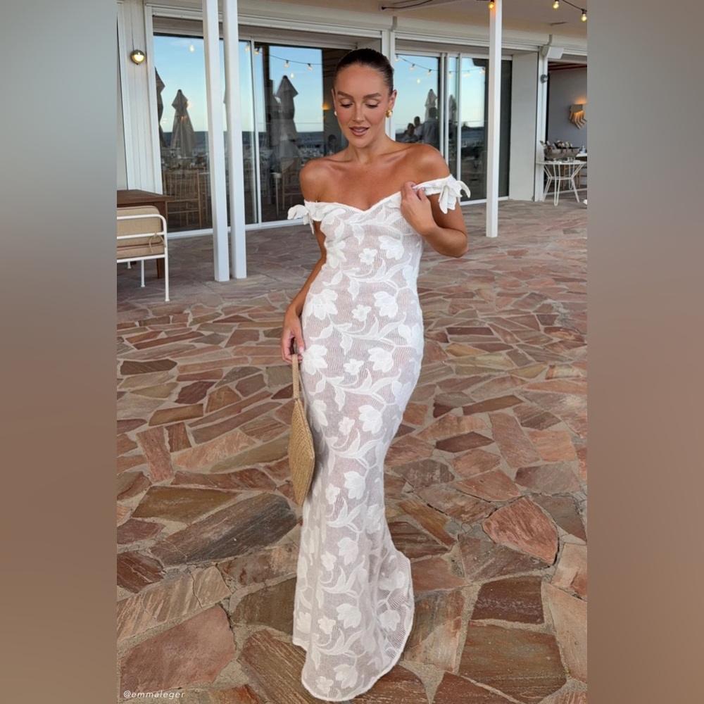 Cornelia Floral Sheer Maxi Dress - Ivory